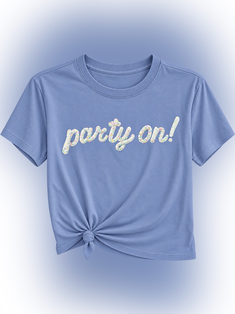 Cat & Jack Lavender Blue "party on!" Graphic Tee